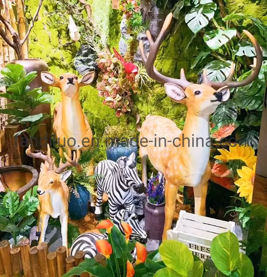 Figura de ñu de antílope tibetano de gacela de resina, escultura de Animal de fibra de vidrio, decoración para exteriores