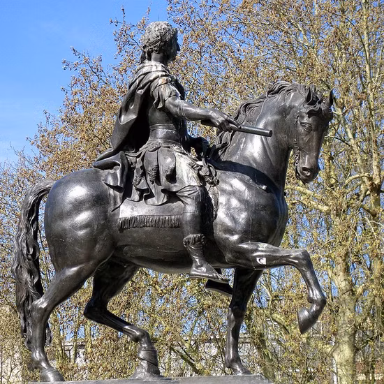 Escultura de bronce del conquistador español de Juan De Oñate montando a caballo