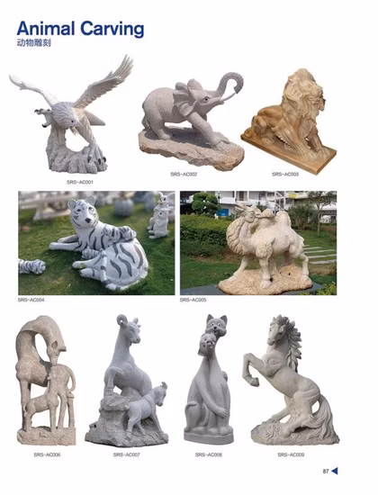 Personalizar varios animales de piedra de granito natural para ornamento de jardín